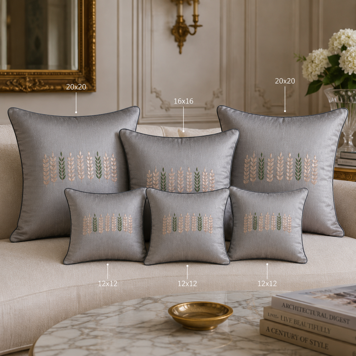 Silken Grace Cushion Cover Combo