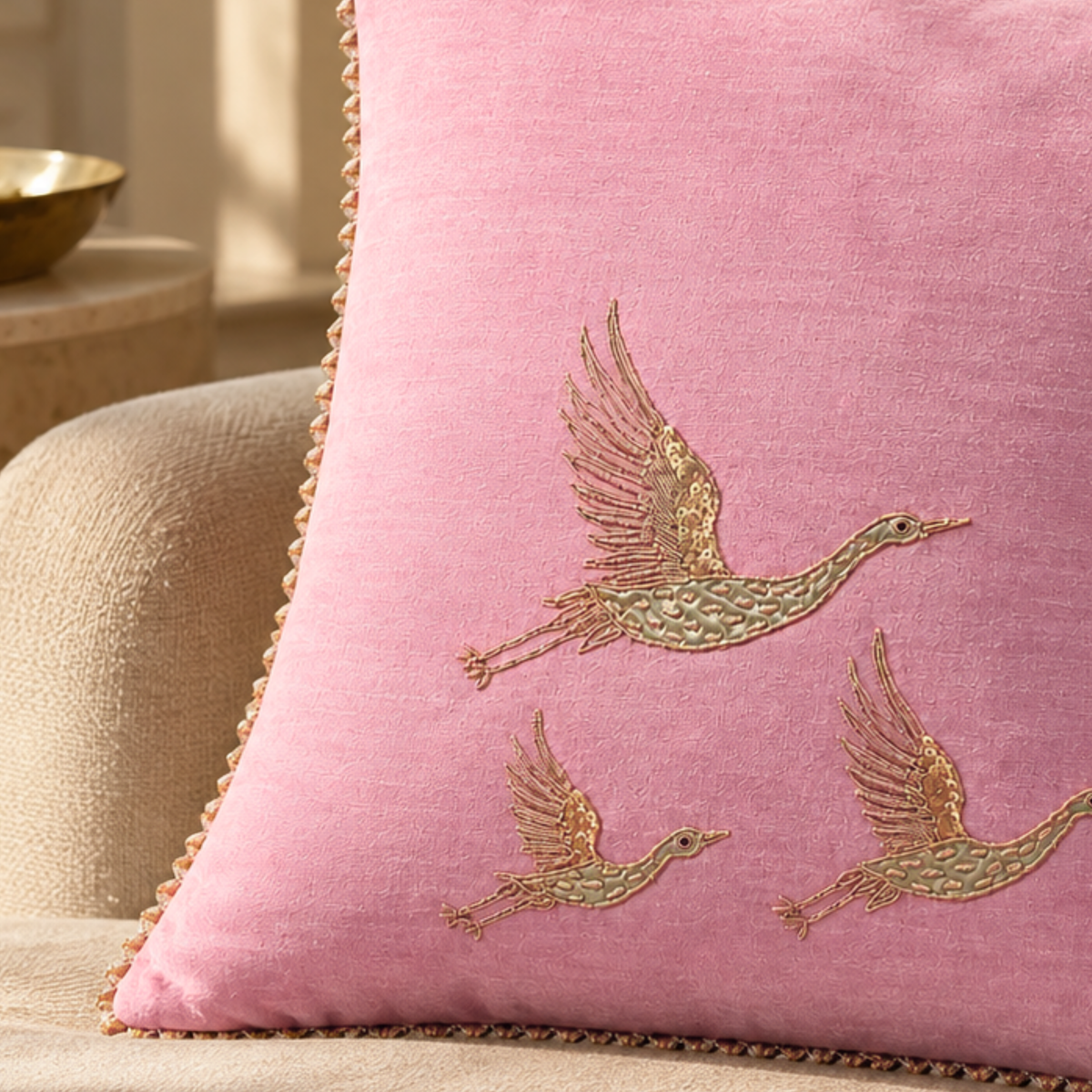 Golden Wings Cushion Cover
