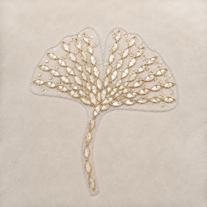 Ivory Leaf Cushion Cover