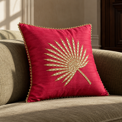 Golden Palm Cushion Cover