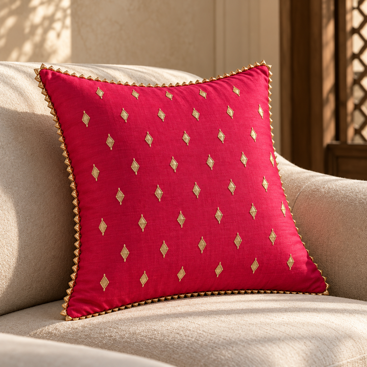 Pink Mirror Cushion Cover