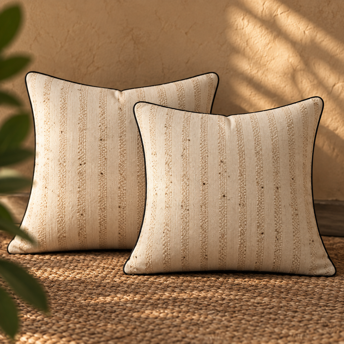 Ivory Thread Cushion Cover
