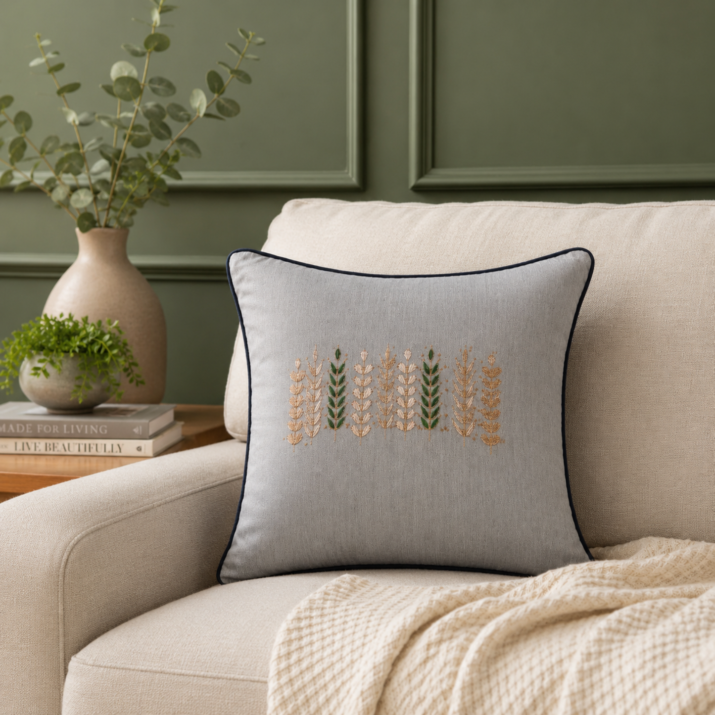 Silken Grace Cushion Cover