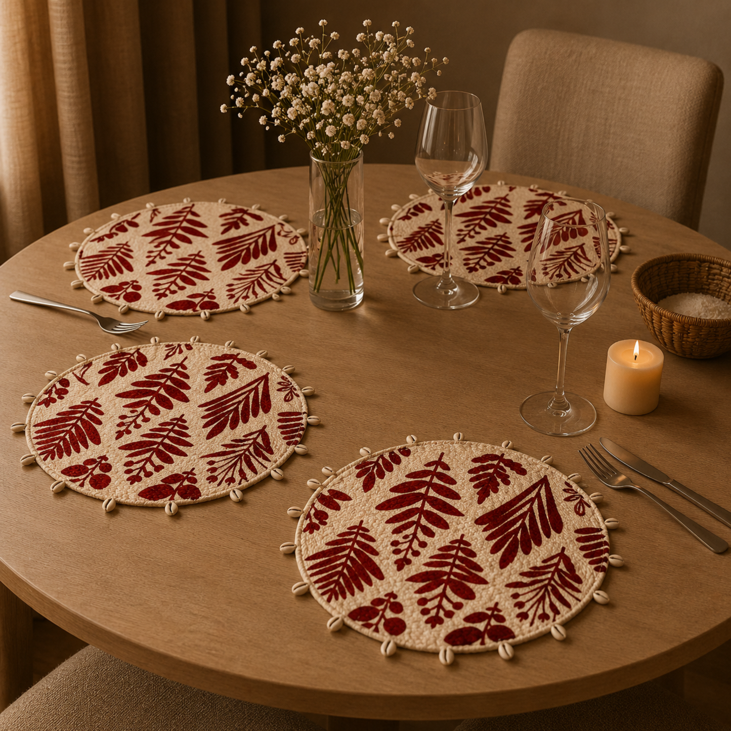 Crimson Leaf Table Mat
