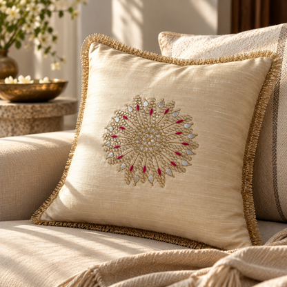 Golden Radiance Cushion Cover