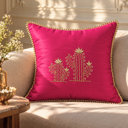 Pink Cactus Cushion Cover
