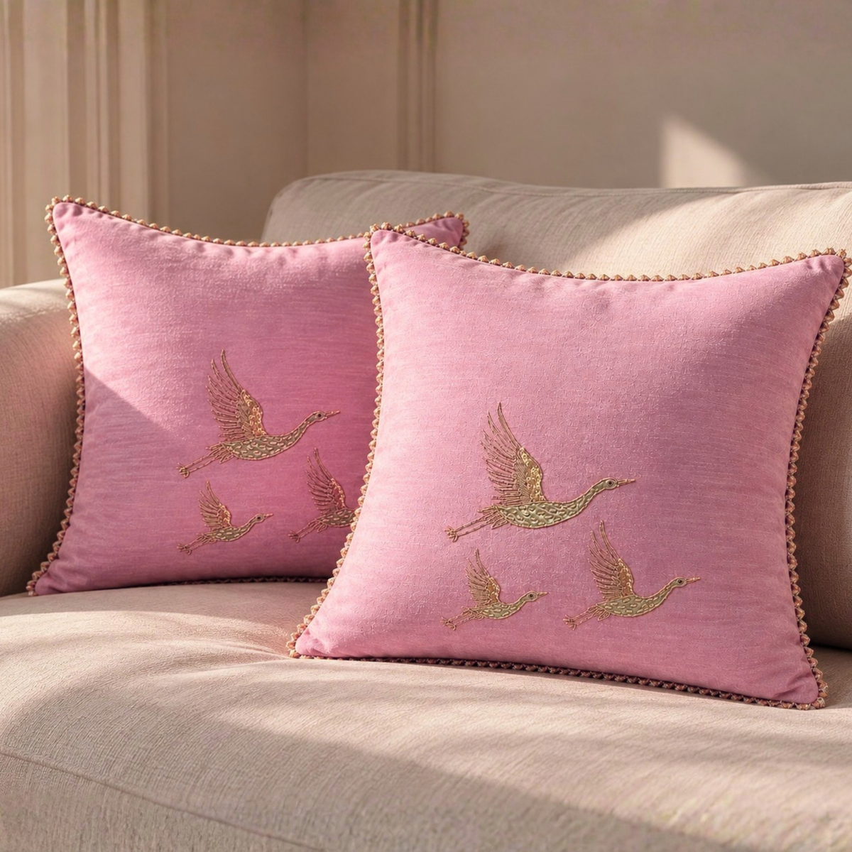 Golden Wings Cushion Cover